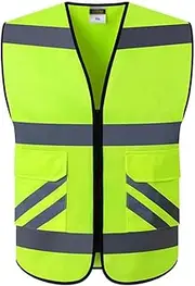 Construction Vest Reflective Safety Vest Project Construction Site Fluorescent Clothing for Cycling Walking Hiking Jogging Safety Vest mesh (Color : Green)
