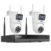 Hiseeu 6MP WiFi Dual Lens Camera Security Camera System Kit 3K IP Cameras with 10CH NVR Recorder Set P2P Video CCTV Surv