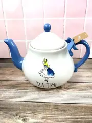 Rae Dunn Alice in Wonderland "TEA TIME" Teapot Disney NWT