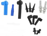 Mikinona 16pcs Brake Oil Accessories Brake Fluid Bleeder Brake System Bleeding Tool Hydraulic Quick Connect Fittings Brake Oil Connector Brake Replacement Tool Kit Brake Bleeder Cap Plastic