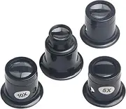 4 Pieces Eye Loupe Clip Magnifying Glass 5X 10x 15x 20x Watch Repair Jewelers Loupe Loupes Magnifying Lens for Jewelers