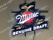 Vivid LED Miller Lite Beer MGD Genuine Draft 24"x22" Neon Sign Lamp With Dimmer