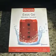 Aiwa IPX4 Exos Go Wireless Portable Bluetooth Speaker 5 hour Waterproof