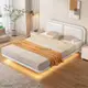 懸浮床雙人床現代簡約1.8m無床頭主卧鐵藝床架1.5米單人床排骨架床架 懸浮床 鐵架床 單人床