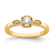 14k Yellow Gold First Promise Lab Grown VS/SI FGH Diamond Petite Rope Edge Engagement Ring