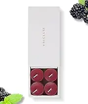 VAUCLUSE BlackBerry Scented Tealight Candles 16 Pack - Soy Wax, Juicy & Luscious Berry Aroma, Eco-Friendly, Ideal for Summer D?cor & Relaxation