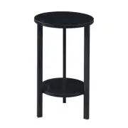 Convenience Concepts Graystone 23.75 in. H Black/Black Low Round Particle Board