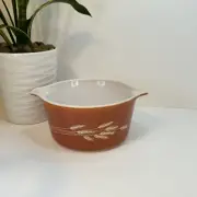 Vintage Pyrex Autumn Harvest Wheat Nesting Dish 473-B 1 Qt Bowl