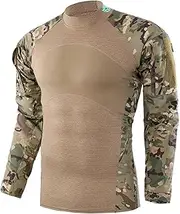 [Generic] Mens Plaid Knitted Cloth Camo Splice Uniform Tops Outdoor Riding Hiking Sports Army Fans Combat Tactical Shirt