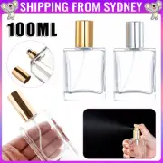 Refillable Perfume Atomizer Empty Flat Glass Spray Bottle Containers Clear 100ml