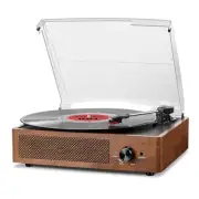 Record Players Vintage Turntable for Vinyl Records with Speakers Belt Orange
