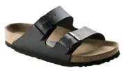 Birkenstock Unisex Arizona Soft Footbed Birko Flor Black 46 (W15-15.5/M13-13.5)