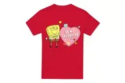 SpongeBob SquarePants Mens Be My Valentine T-Shirt (Red) - UTTV6375