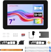 Waveshare 7inch 720 × 1280 Industrial HMI Touch Display, Compatible with Raspberry Pi 4 and Pi 5, Dual 4K HDMI Output, 10-point Touch, Optical Bonding, Aluminum Alloy Case, with Power Supply & TF Card