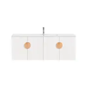 CIBO 1200mm White Freshwater Wall Hung Bathroom Vanity With Oak Handle