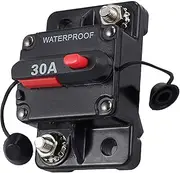 30 Amp Car Circuit Breaker 12V-24V DC Waterproof Car Audio Inline Circuit Breaker with Manual Reset Fuse Holder Inverter for Motor Auto Car Marine Boat