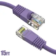 15FT Cat5E Network LAN Ethernet Modem Molded Snagless Patch Booted Cable Purple