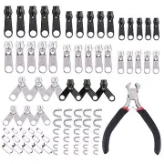 85Pcs Zinc Alloy Fix Zipper Zip Slider Repair Instant DIY Kit Universal