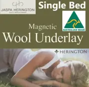 Herington Australian Made SINGLE Bed Wool Magnetic Underlay. Fully Fitted