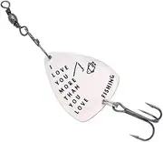 Gatuida Stainless Steel Guitar Pick Fishing Lure with Triple Hooks I Love You More Than You Love Fishing Pattern Durable and Vivid Water