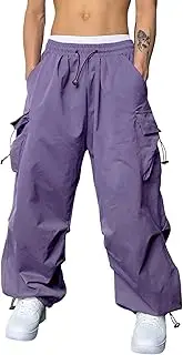 Mens Baggy Cargo Pants Casual Loose Fit Parachute Pant 2025 Trendy Street Hip Hop Harem Joggers with Pockets