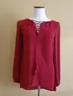 NWT White House Black Market Lena Pleated Sleeve Luscious (Maroon) Color size 4