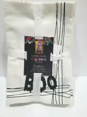 8pc Cynthia Rowley Halloween BOO Fabric Cloth Dinner Napkins