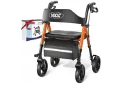 VOCIC Walkers for Seniors, Z21 Rollator Walker with Seat Supports 330lb, 8"