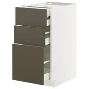 METOD / MAXIMERA base cb 3 frnts/2 low/1 md/1 hi drw, white/Havstorp brown-beige, 40x60x80 cm