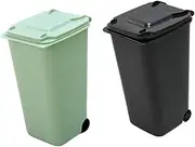 SEWACC 2pcs Desktop Trash Buckets 650ml Mini Office Accessory Decorative Trash Cans for Boys and Girls Rooms