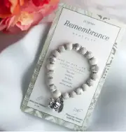 NEW JILZARA Clay Beads CHARM REMEMBRANCE MESSAGE BOX LINEN TAN CREAM Bracelet