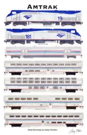 Amtrak Superliner 11"x17" Poster Andy Fletcher signed