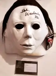 DICK WARLOCK SIGNED AUTOGRAPHED HALLOWEEN MICHAEL MYERS MASK JSA COA SHIPS FAST