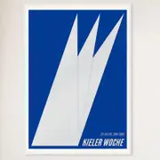 Galrie Kieler Woche 1968 Regatta Vintage Art Poster - Sailing History, White Frame, A3 30 x 42cm (12 x 16inch)