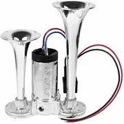 600DB 12V Air Horn with Air Compressor, Dual Trumpets Super Loud Air Horn Speaker Replacement for SUV Motorcycle Truck Boat Train Speaker