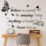 Inspirational Wall Stickers Quotes Letter Wall Art Stickers Motivational Remo...