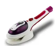 Hand Held Fabric Steam Iron, Fast Heat-up Household Travel Garment Steamer with Ceramic Soleplate - 2 Fabric Brush Included-PURPLE