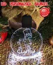 Bart Cartoon Personalised name Christmas Bauble LED Light up Hanging Decoration