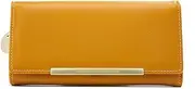 [SKUZA] Wallet,Card Bag,Leather Luxury Wallet for Women Many Departments Women Wallets Card Holder Purse Female Purses Long Clutch (Color : Blue) (Black) (Color : Yellow)