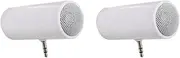 Binxind 2pcs 3.5mm Jack Stereo Mini Speaker Portable MP3 Music Player Speaker Amplifier Loudspeaker for Phone Tablet PC-White
