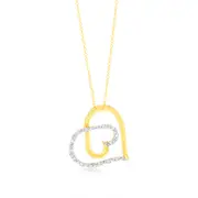 Gold Plated Sterling Silver 1/10 Carat Diamond Heart Pendant
