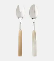 [Brunello Cucinelli] Brunello Cucinelli Horn and stainless steel salad serving set
