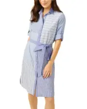 J. McLaughlin Miranda Multi Striped Shirt Dress Size S NWT $228