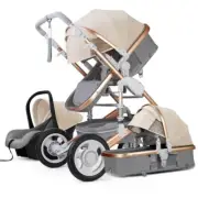 2021 High Landscape Baby Stroller 3 in 1 With Car Seat and Stroller Luxury
