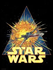 Star Wars New Hope X-Wing Glow-in-the-Dark Lithograph Art Print Poster 18x24 NEW
