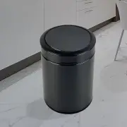 KInGSUnS Stainless Steel Trash Can with Lid for Kitchen,Living Room, Black