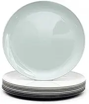 Youngever 8 Inch Plastic Plates, Small Plates, Salad Plates, Dessert Plates, Set of 9 (Urban Color)