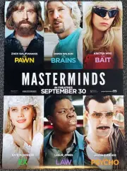 MASTERMINDS (2016, Owen Wilson, Zach G.) Original One-Sheet Movie POSTER 27x40