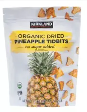 Kirkland Signature Organic Dried Pineapple Tidbits, 26 oz (737g) –2 packs