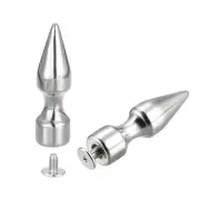 10x35mm Screw Back Rivets, 10 Sets Solid Leather Studs for DIY Silver Tone